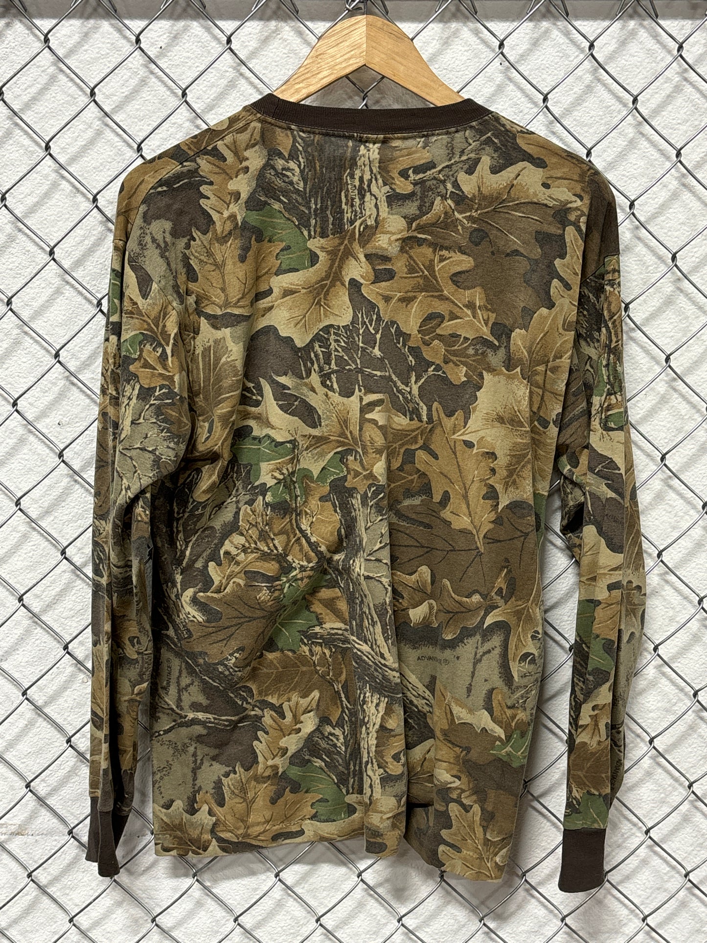 Vintage Woodland Camo Long Sleeve Shirt Size Large