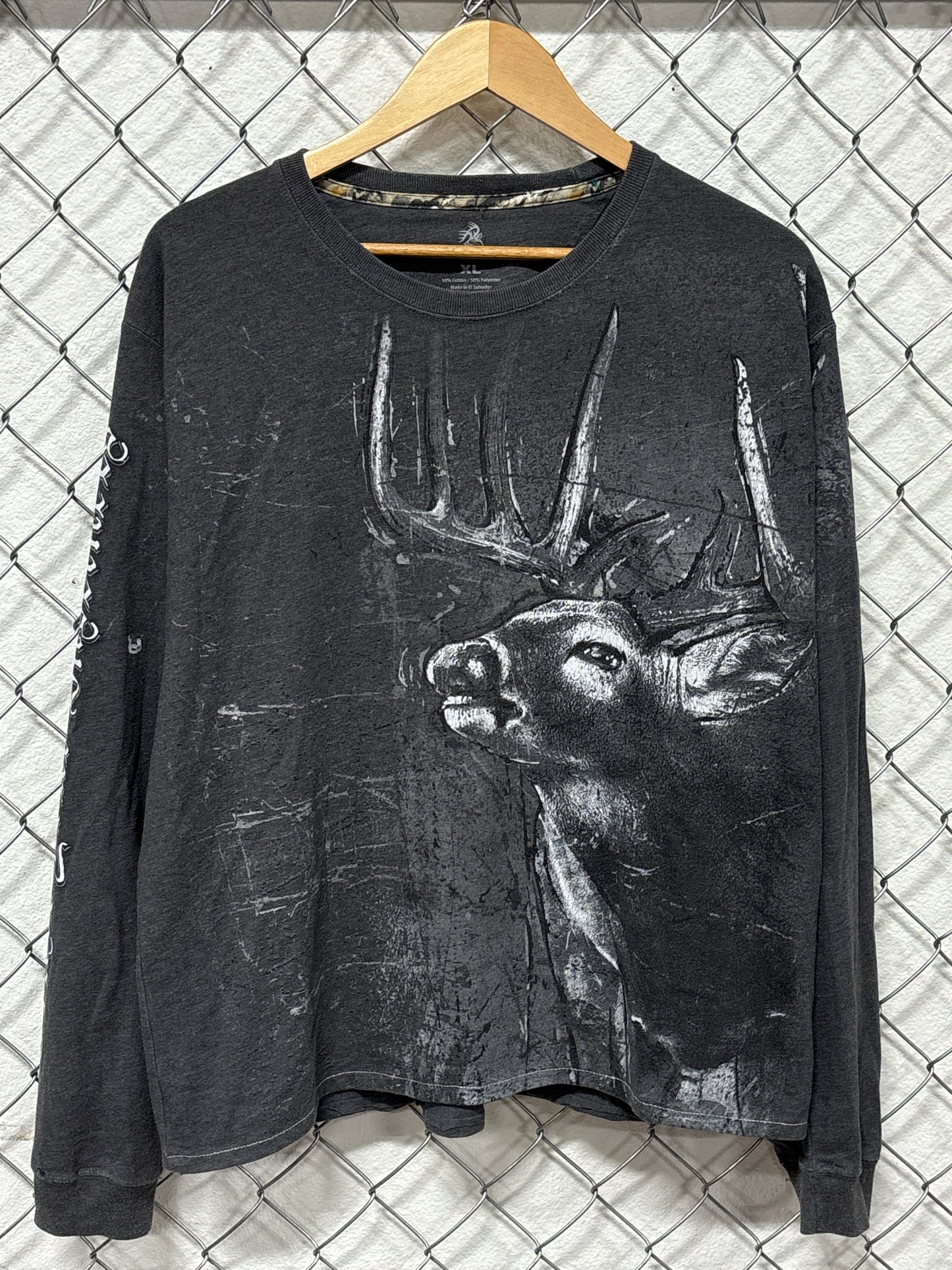 Vintage Y2K Elk Big Print Long Sleeve Shirt Size XL
