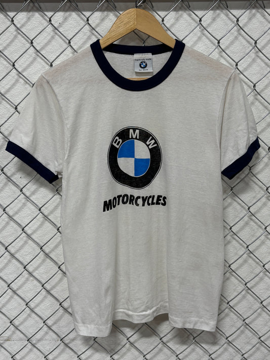 Vintage 80's BMW Motorcycles Ringer Graphic Tee Size Medium