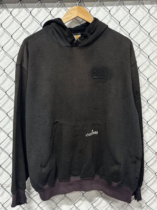 Vintage Carhartt Faded Black Distressed Hoodie Size XL