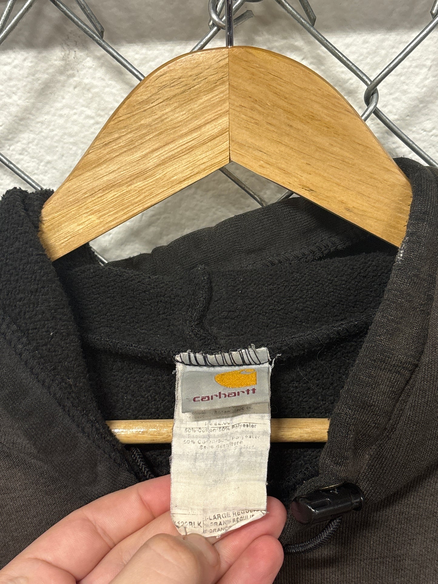 Vintage Carhartt Faded Black Distressed Hoodie Size XL