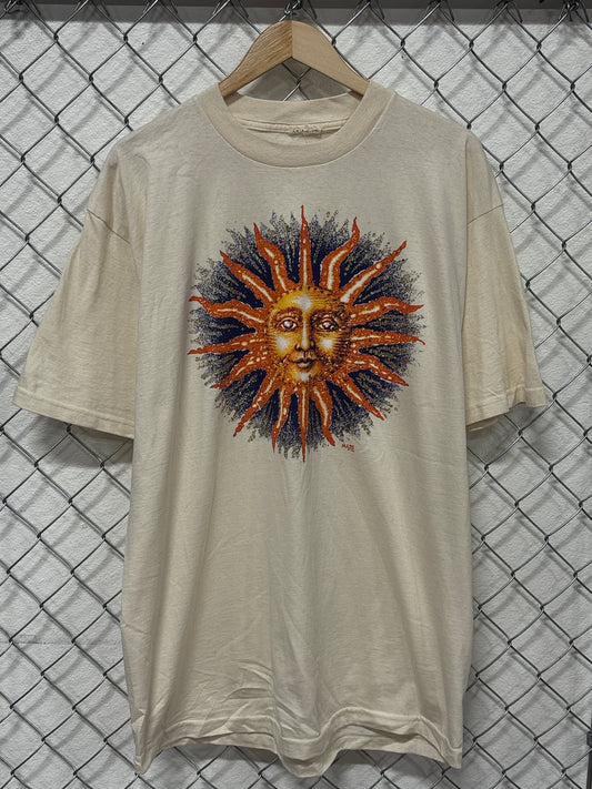 Vintage Y2K Sun Art Graphic Tee Size XXL