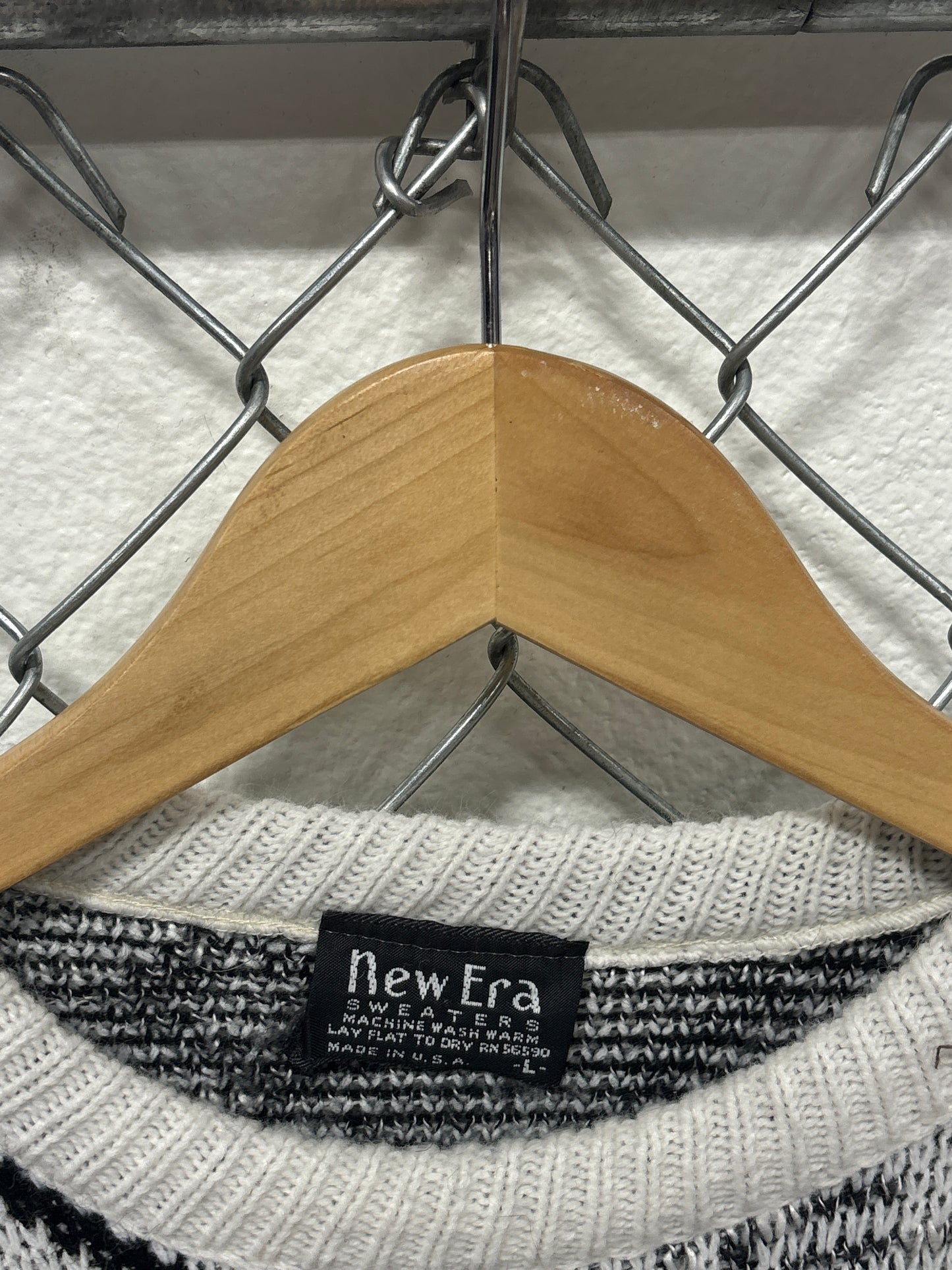 Vintage 90's New Era Geometric Knit Sweater Size Large