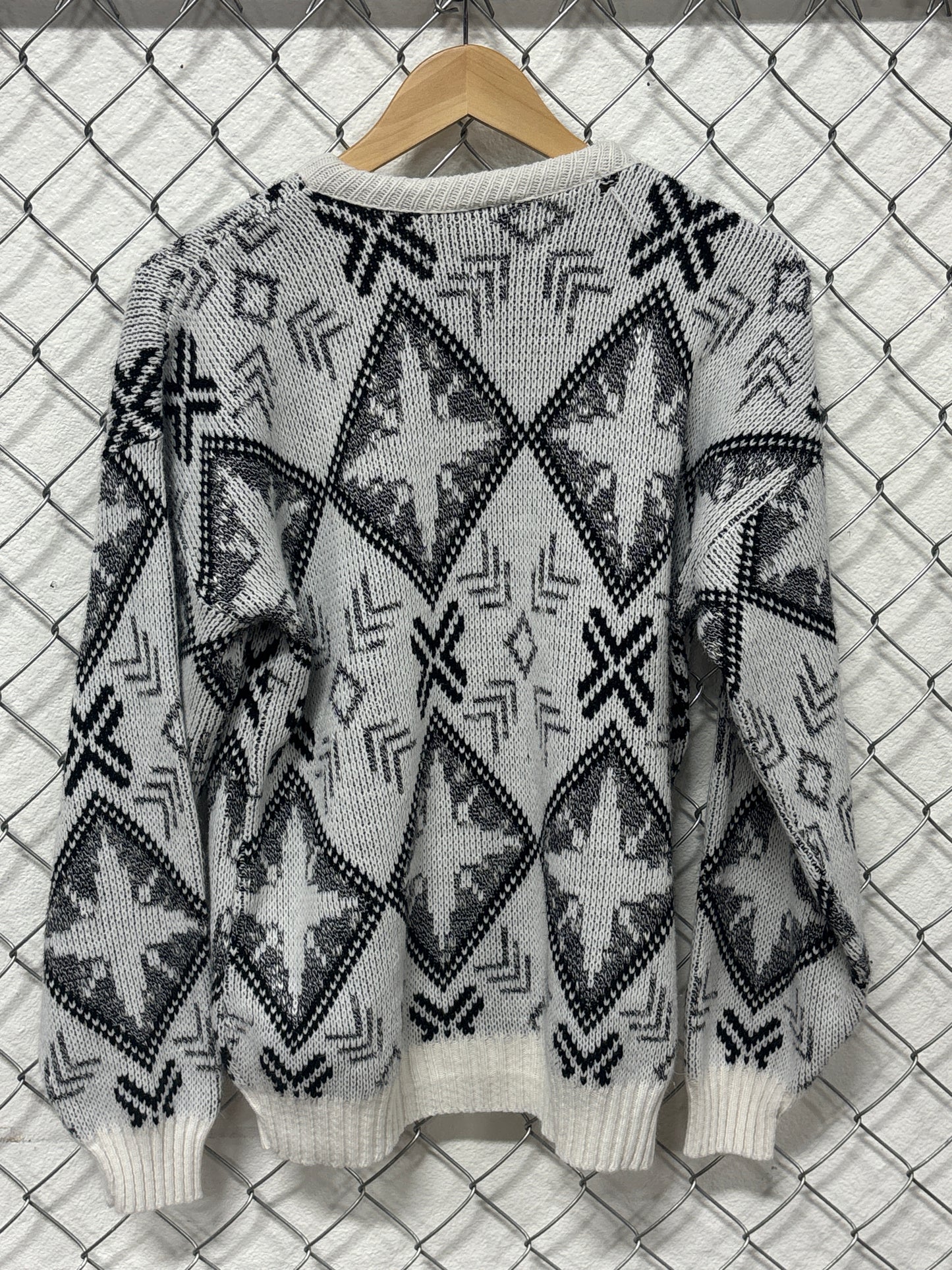 Vintage 90's New Era Geometric Knit Sweater Size Large