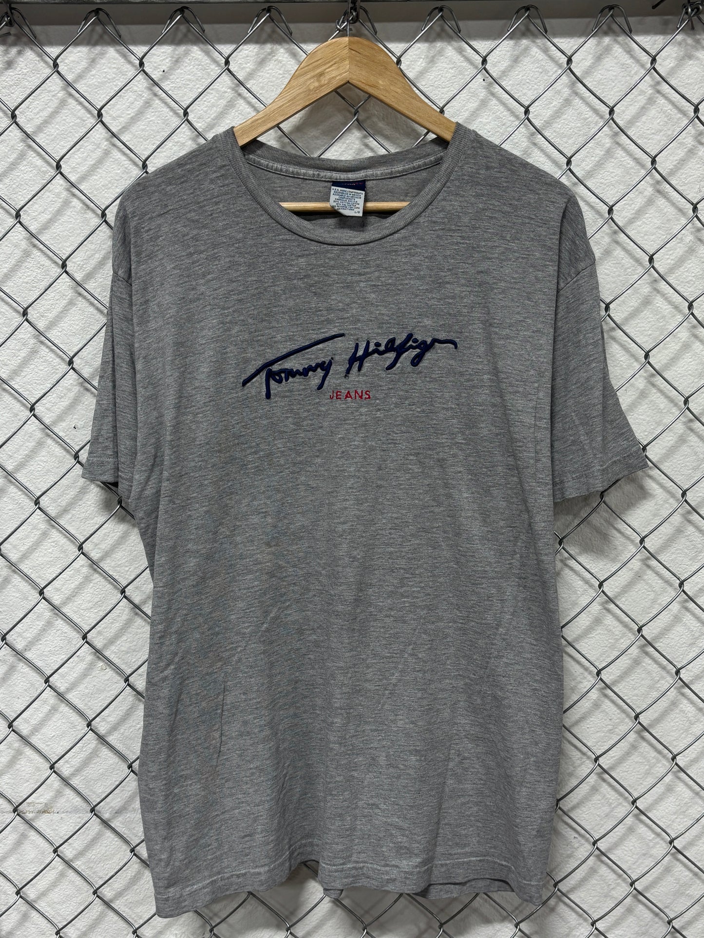 Vintage 90's Tommy Hilfiger Script Spellout Graphic Tee Size Large