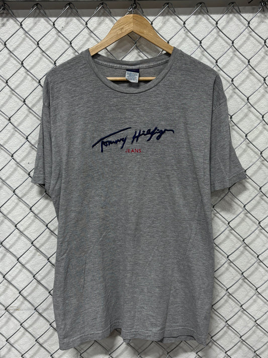 Vintage 90's Tommy Hilfiger Script Spellout Graphic Tee Size Large