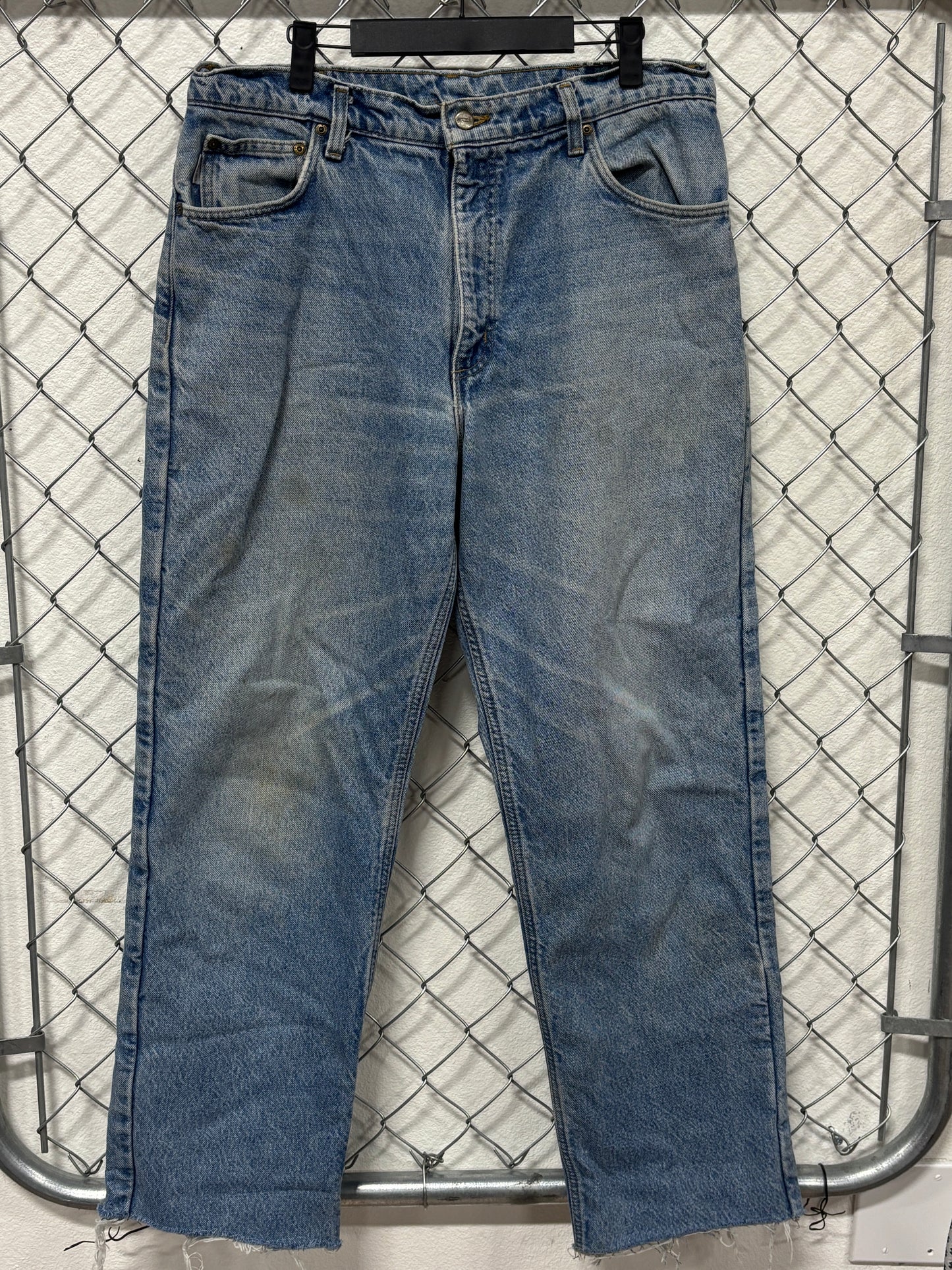 Vintage Carhartt Flannel Lined Denim Carpenter Jeans Size 34x31