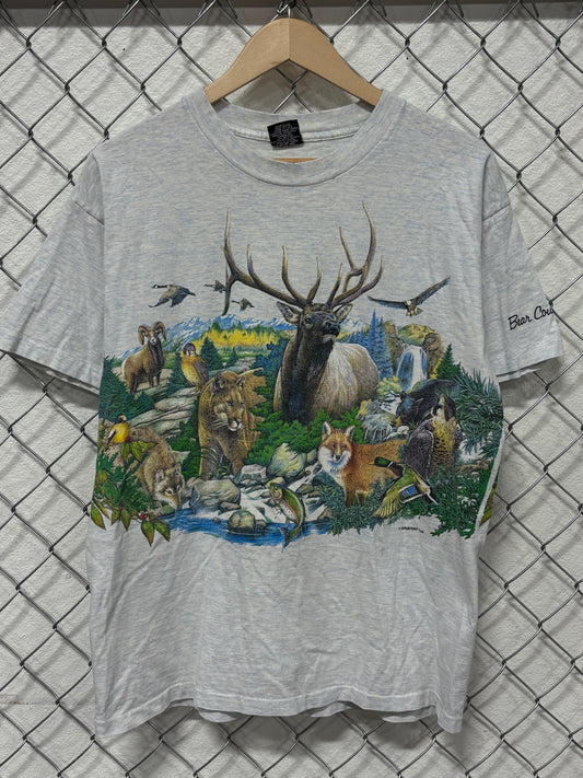 Vintage 90's Mountain Nature Double Sided Graphic Tee Size Large