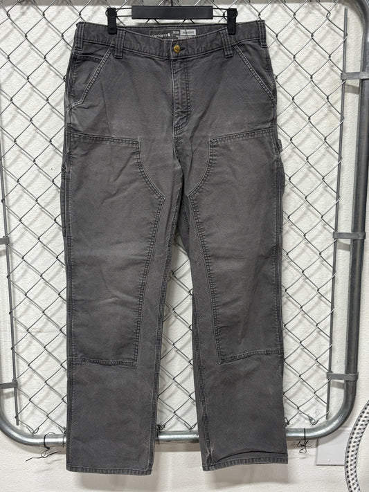 Carhartt Faded Grey Double Knee Carpenter Pants Size 34x34