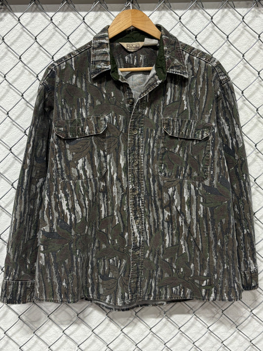 Vintage 90's Walls Tree Bark Camo Button Up Heavy Shirt Size XL