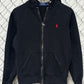 Polo Ralph Lauren Black Zip Up Classic Logo Hoodie Size Medium