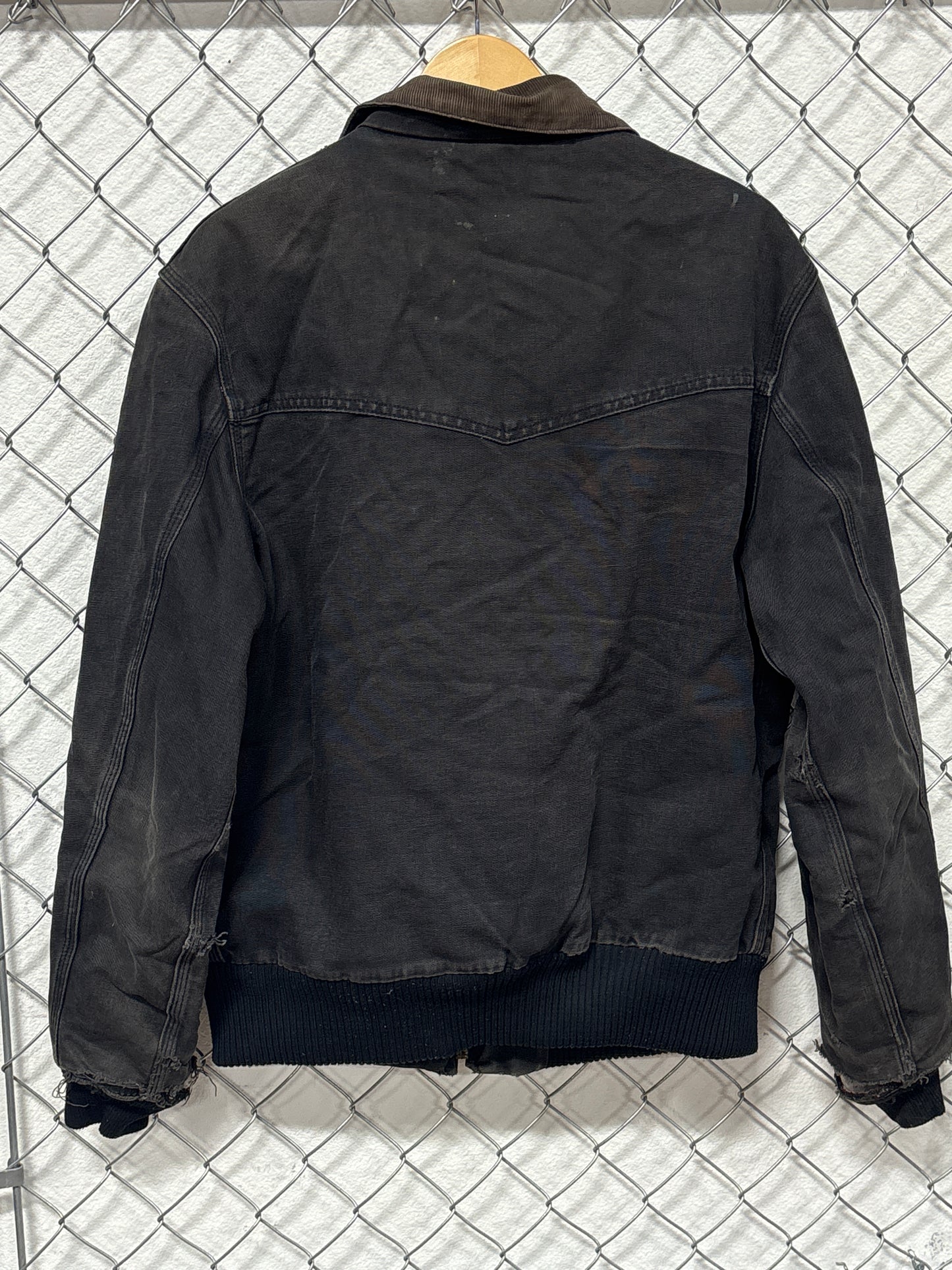 Vintage Carhartt Santa Fe Faded Distressed Black Zip Up Jacket Size Large Tall