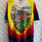 Vintage 90's Liquid Blue Grateful Dead Bus Tie Dye Graphic Band Tee Size XL
