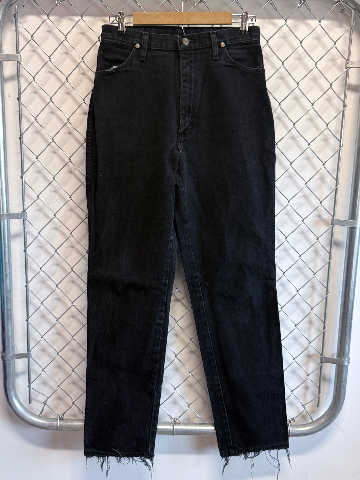 Vintage Wrangler Women's Black Denim Jeans Size 28x34