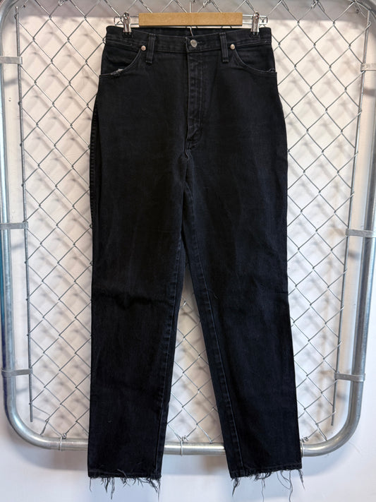 Vintage Wrangler Women's Black Denim Jeans Size 28x34