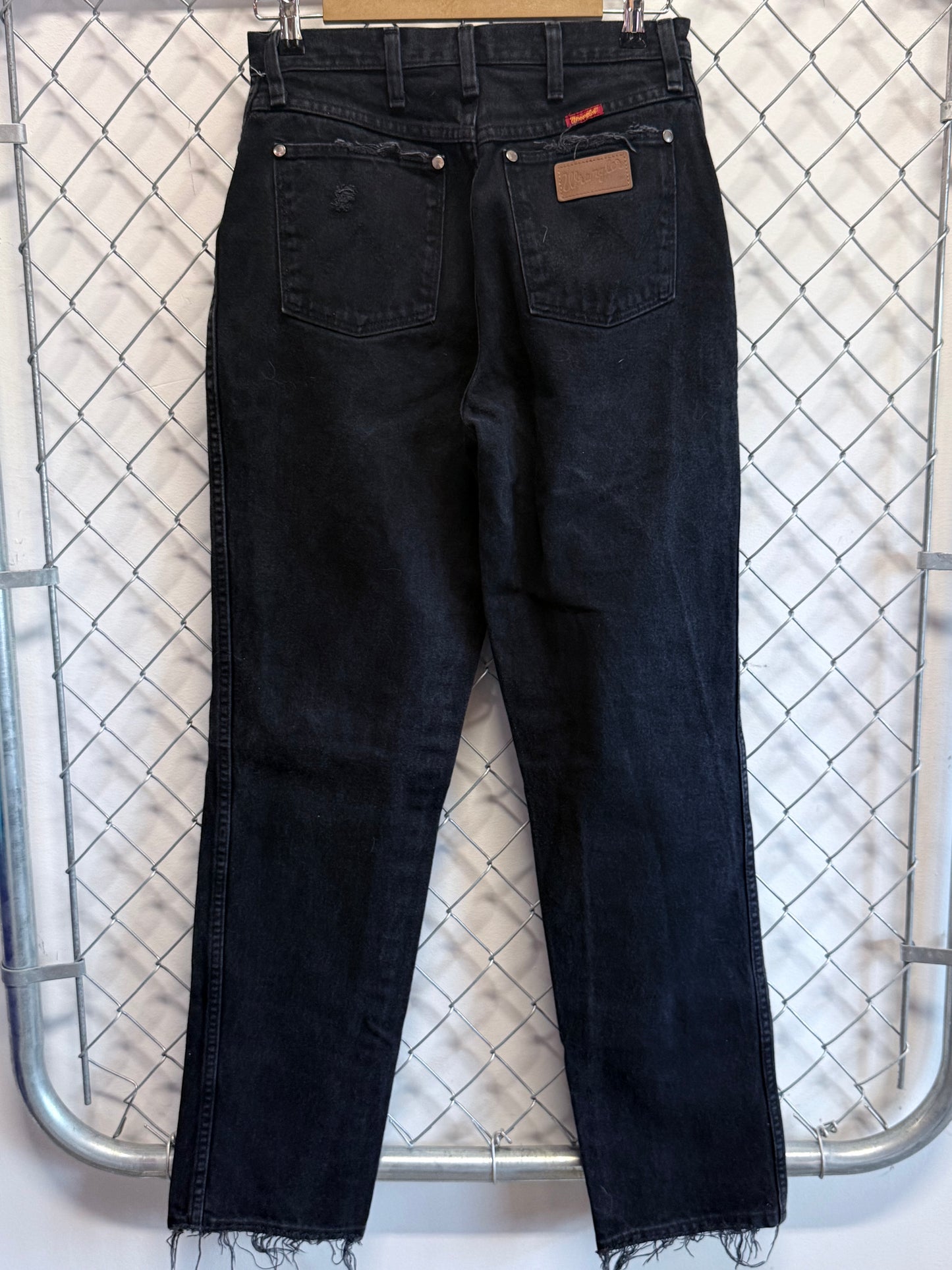 Vintage Wrangler Women's Black Denim Jeans Size 28x34