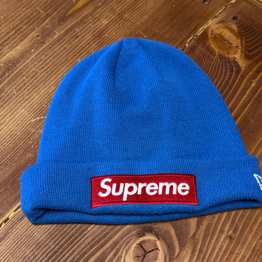 Supreme FW22 New Era Box Logo Blue Beanie