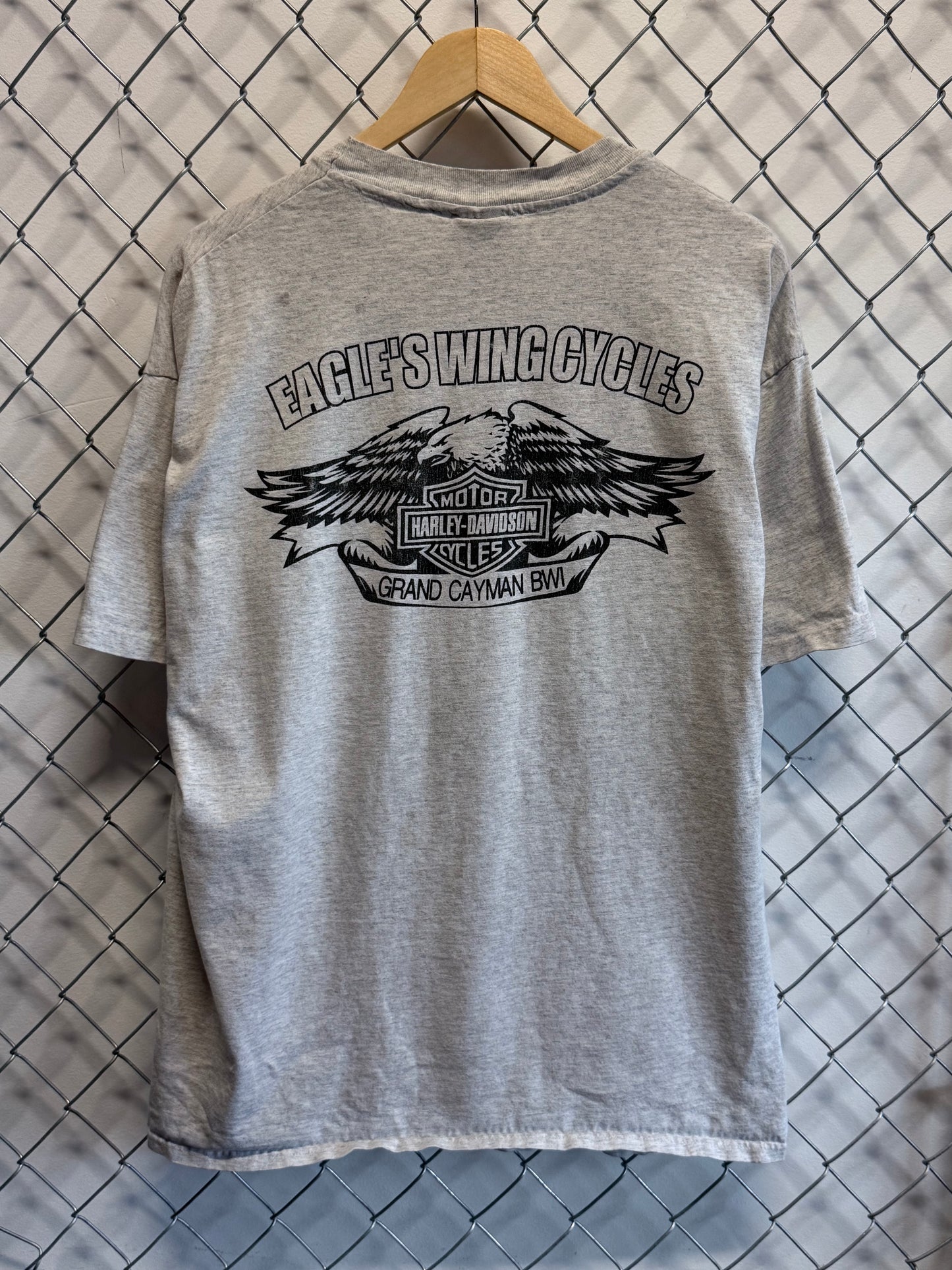 Vintage 90's Harley Davidson Grand Cayman Islands Biker Graphic Tee Size XL