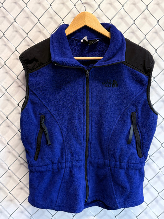 Vintage 90's The North Face Women's Blue Fleece Zip Up Vest Size Medium