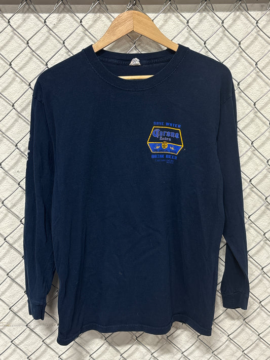 Vintage Save Water Drink Beer Corona Promo Long Sleeve Shirt Size Large