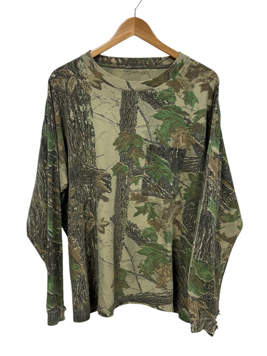 Vintage Hunting Woodland Camo Long Sleeve Shirt Size Large