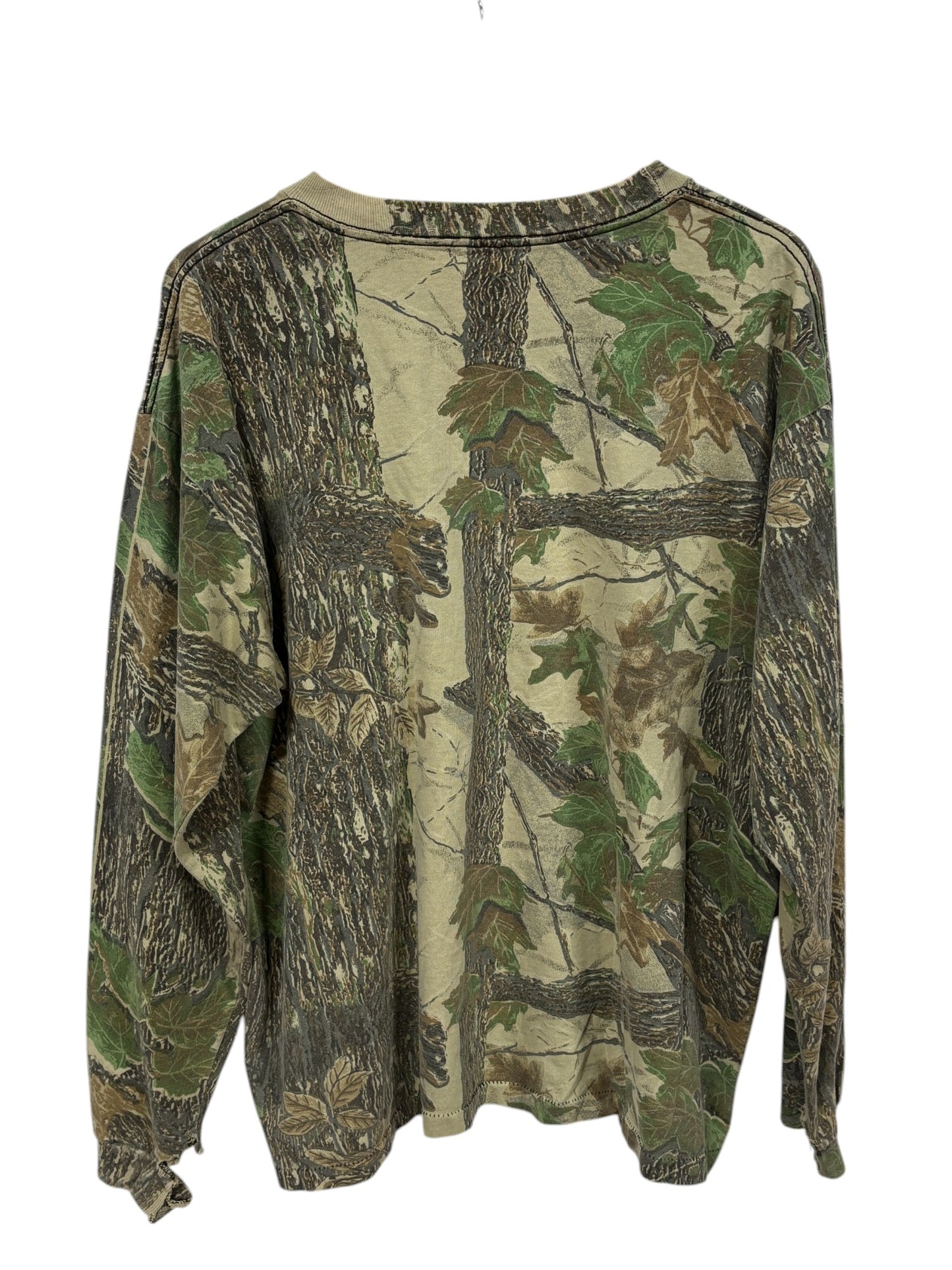 Vintage Hunting Woodland Camo Long Sleeve Shirt Size Large