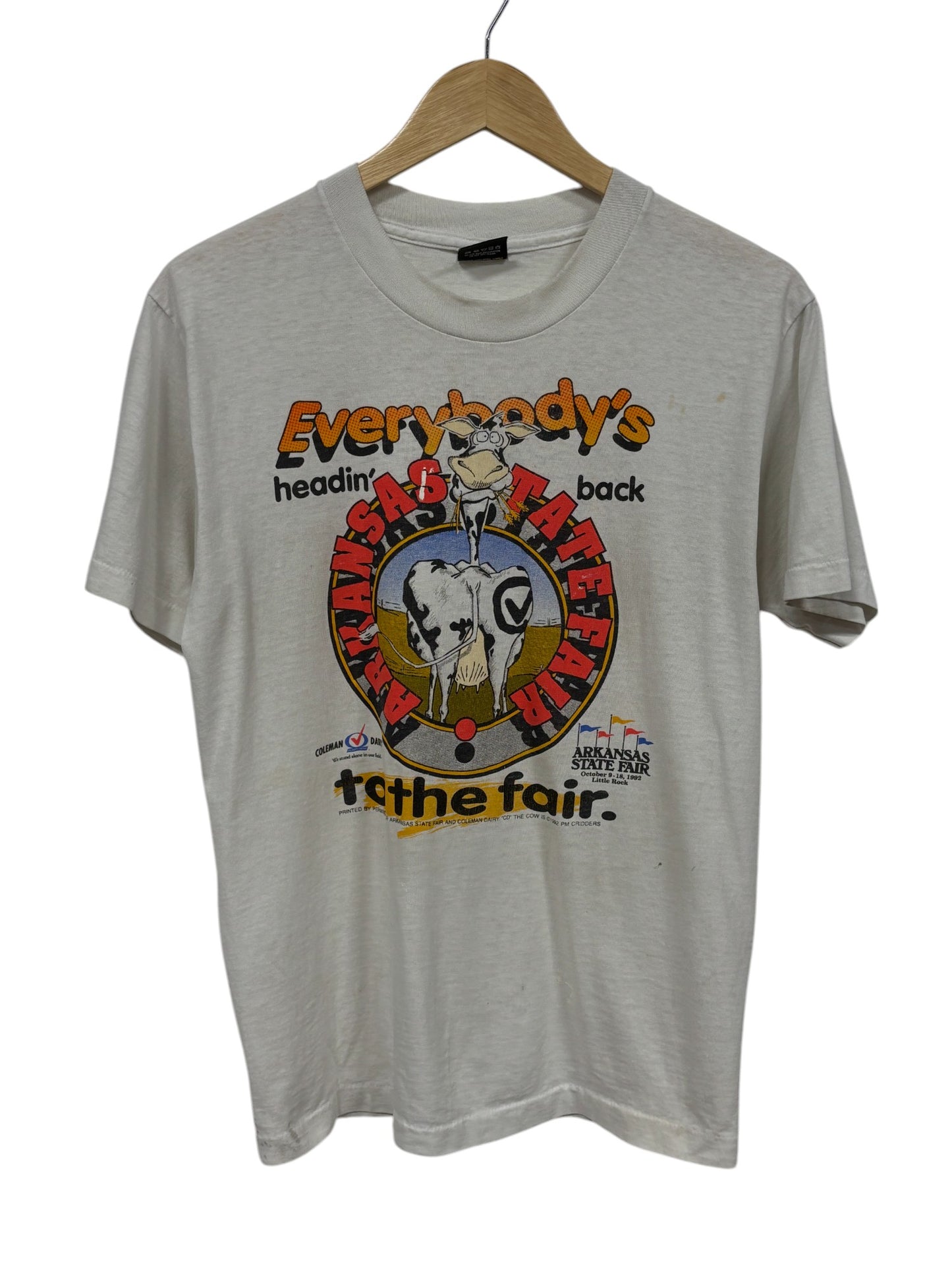 Vintage 90's Arkansas State Fair Cow Graphic Tee Size Medium