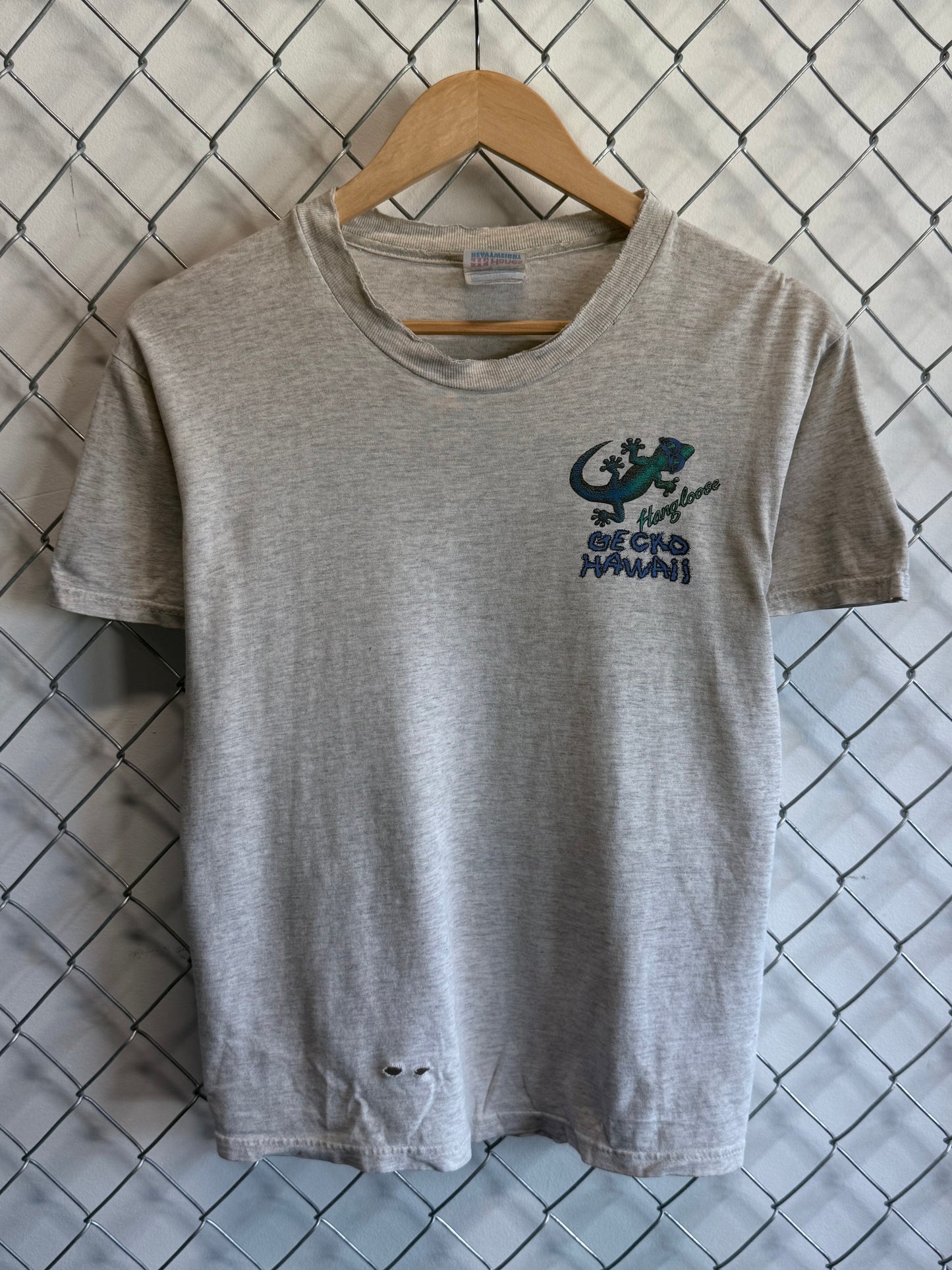 Vintage 90's Gecko Hawaii Hang Loose Graphic Tee Size Small