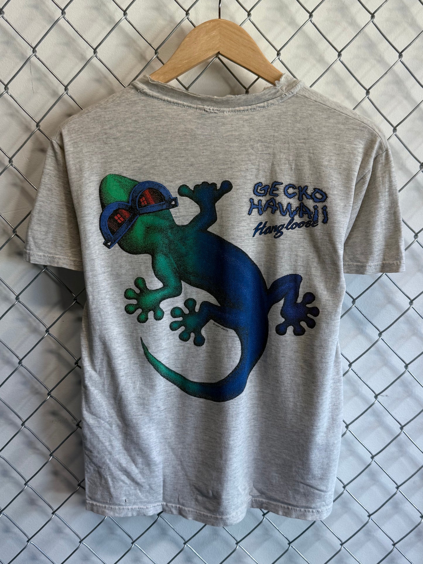 Vintage 90's Gecko Hawaii Hang Loose Graphic Tee Size Small