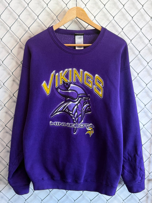 Vintage Y2K Minnesota Vikings Pro Player NFL Logo Sweater Size XL
