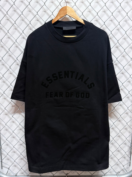 Fear of God Essentials Oversized Logo Black Tee Size Small