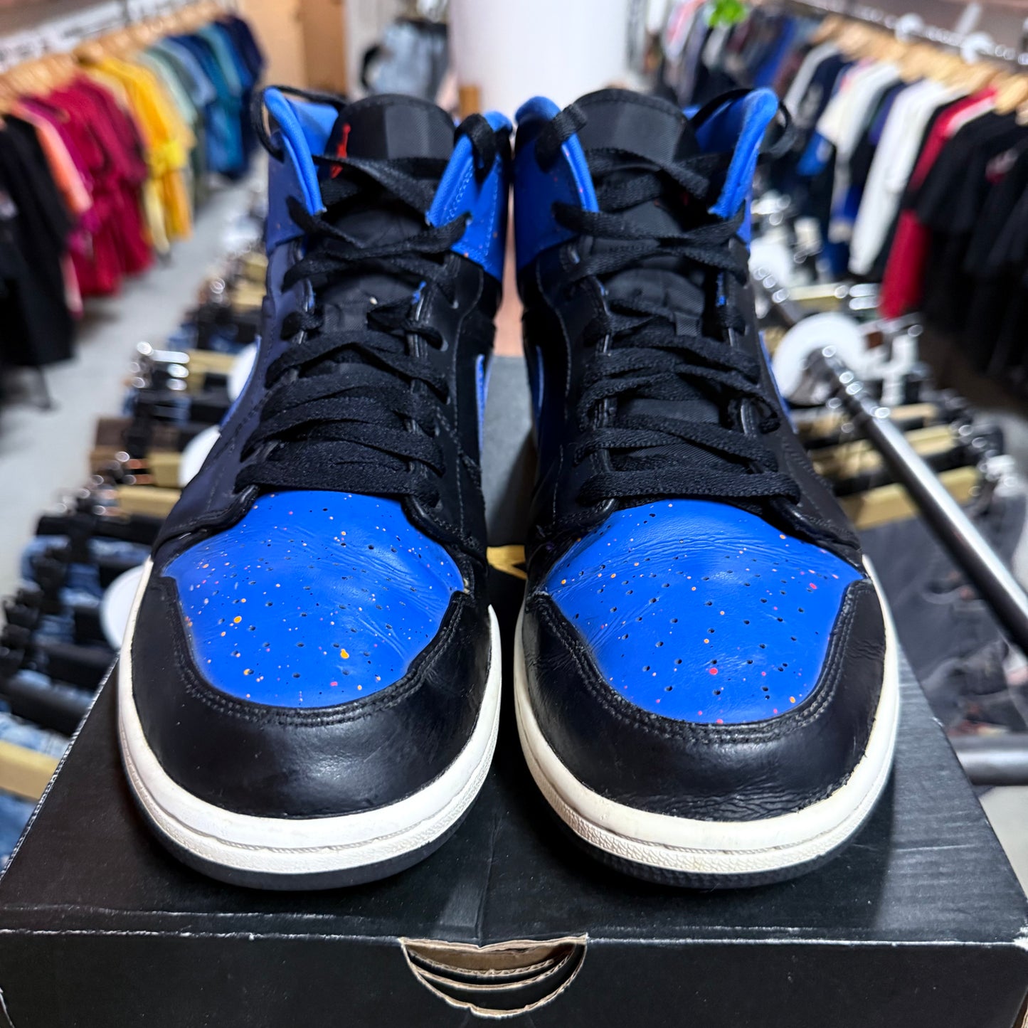 Jordan 1 Mid 'Royal Paint Splatter' Size 11