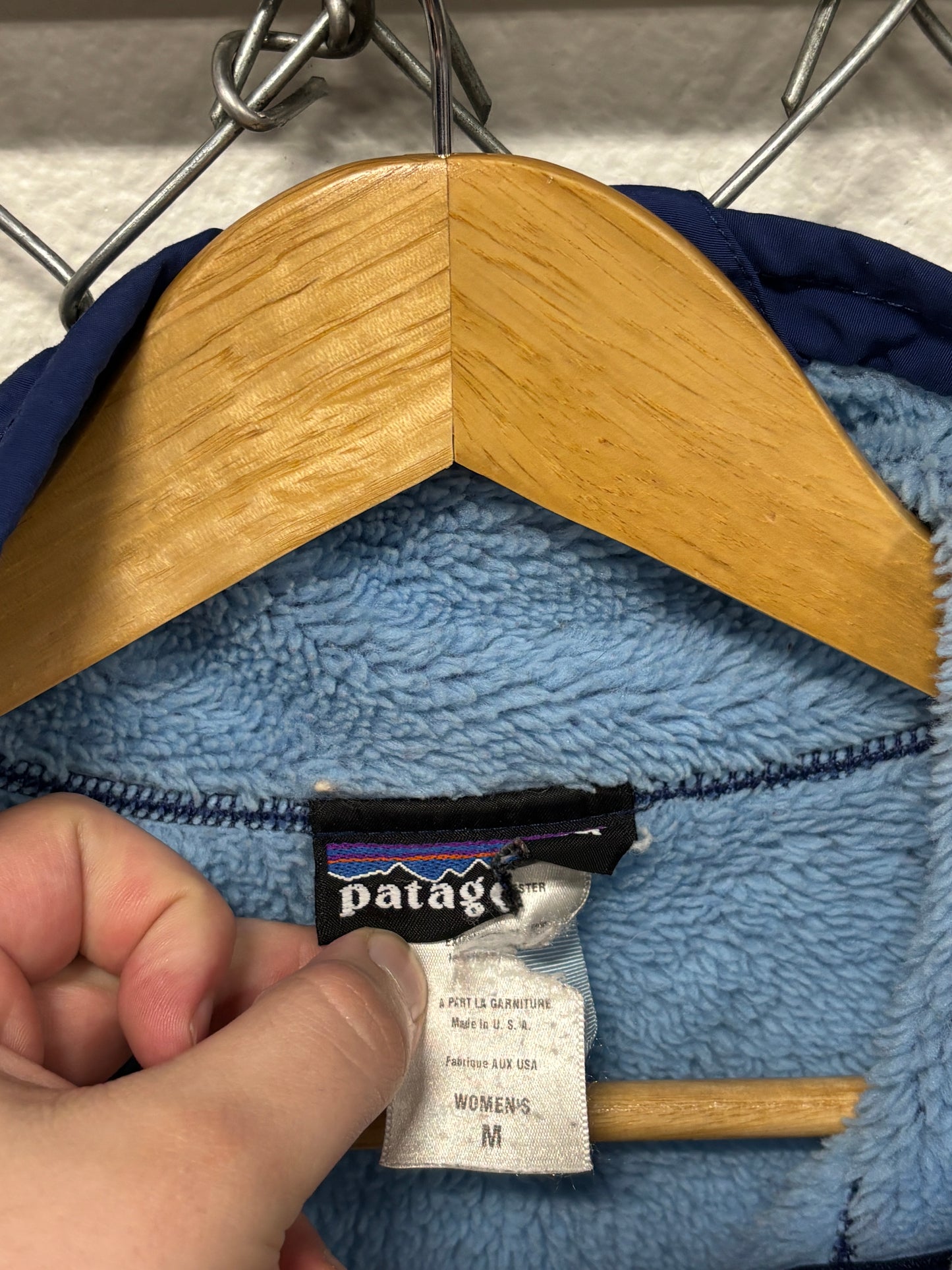 Vintage Patagonia Women's Blue Full Zip Fleece Lined Jacket Size Medium