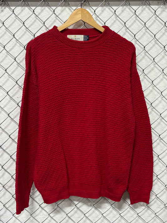 Vintage 90's Bill Blass Men's Red Knit Sweater Size Medium
