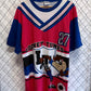 Vintage 90's Looney Tunes Taz Soccer Jersey Style Cartoon Tee Size Large