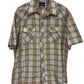 Vintage Wrangler Pearl Snap Button Up Short Sleeve Western Shirt Size XL