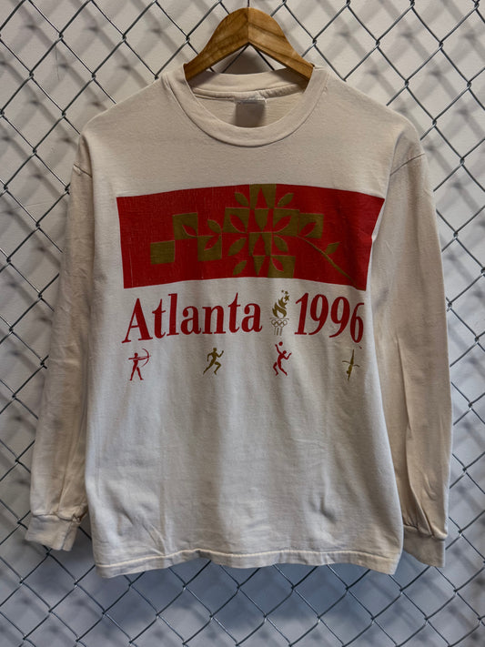 Vintage 1996 Atlanta Olympics Long Sleeve Graphic Shirt Size Medium