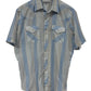 Vintage Corral West Pearl Snap Button Up Short Sleeve Western Shirt Size Large
