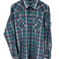 Vintage Karman Pearl Snap Button Up Western Shirt Size Large