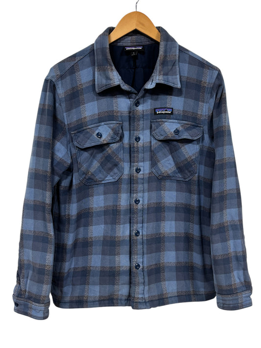 Patagonia Fjord Insulated Blue Flannel Button Up Shirt Size Medium