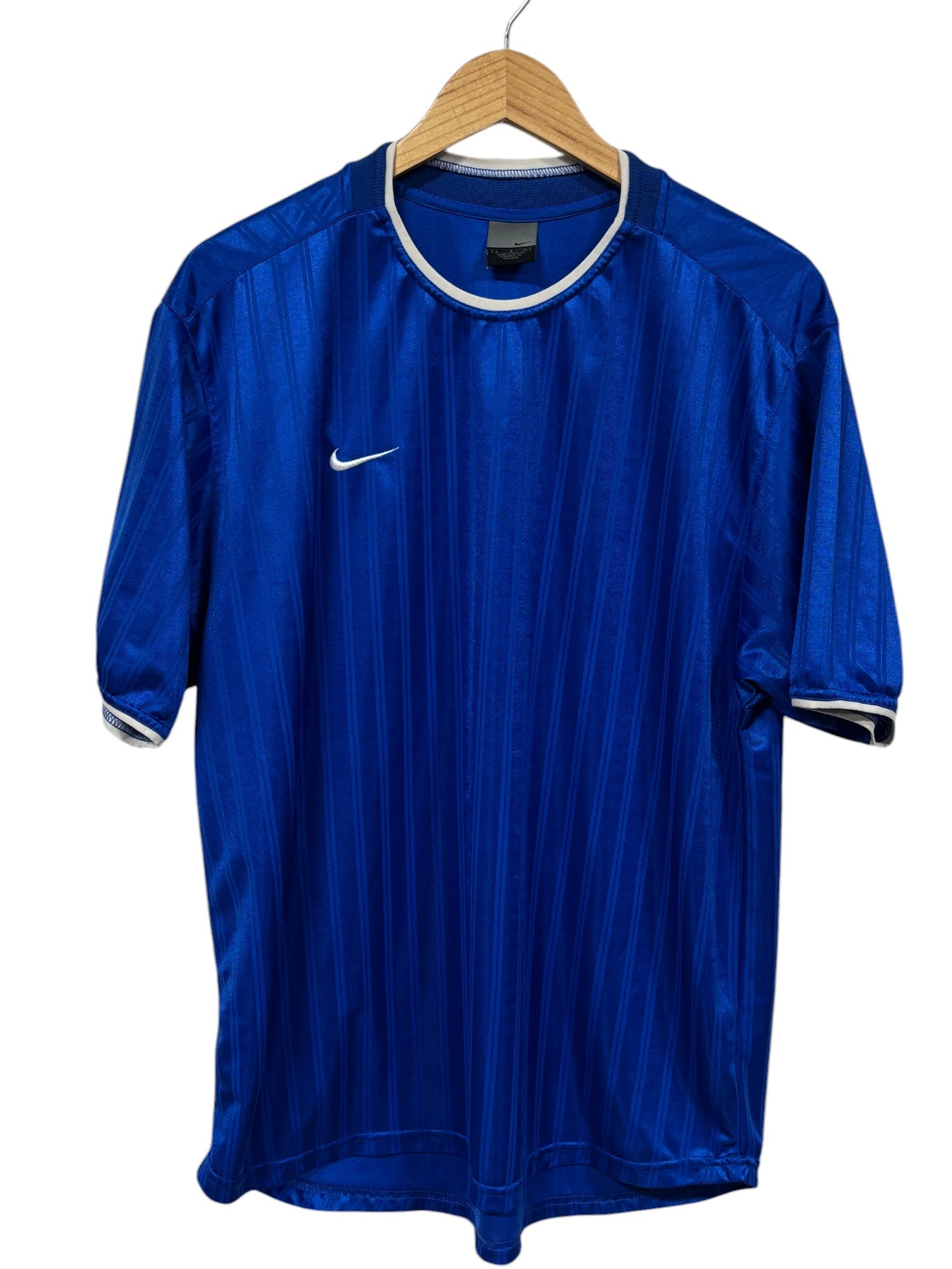 Vintage 00's Nike Small Swoosh Soccer Jersey Style Tee Size Large