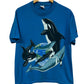 Vintage 90's Killer Whale Marine Life Nature Graphic Tee Size Large