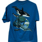 Vintage 90's Killer Whale Marine Life Nature Graphic Tee Size Large