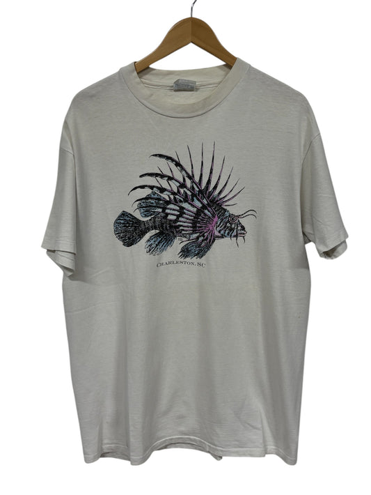 Vintage 90's Lion Fish Nature Wildlife Graphic Tee Size XL