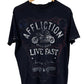 Vintage Y2K Affliction Distressed Speed Kills Biker Tee Size Medium