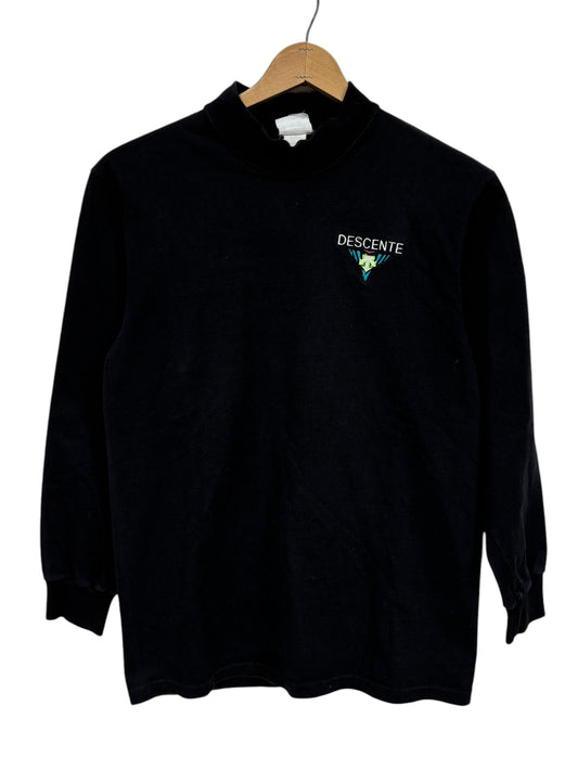 Vintage 90's Descente Mock Neck Long Sleeve Embroidered Shirt Size XL