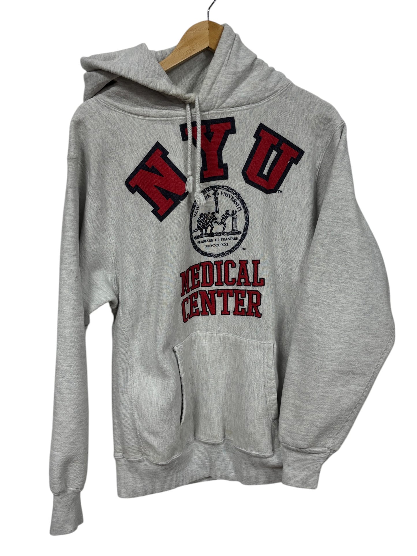 Vintage 90's Pro Weave MV Sport NYU Medical Center Hoodie Size Medium