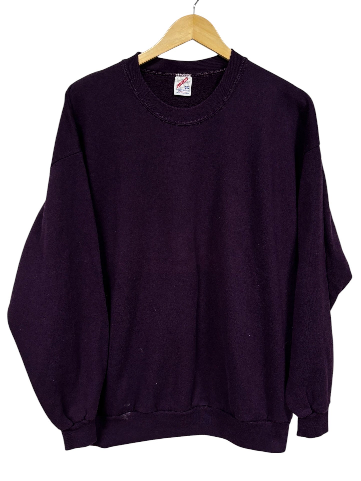Vintage 90's Jerzees Purple Blank Crewneck Sweater Made USA Size XXL