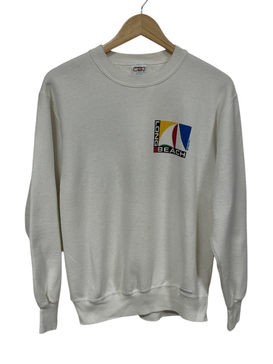Vintage 90's Long Beach California Sailing Crewneck Sweater Size Medium