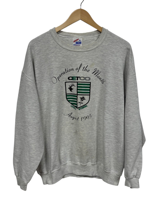 Vintage Wyoming Operation of the Month Crewneck Sweater Size XL